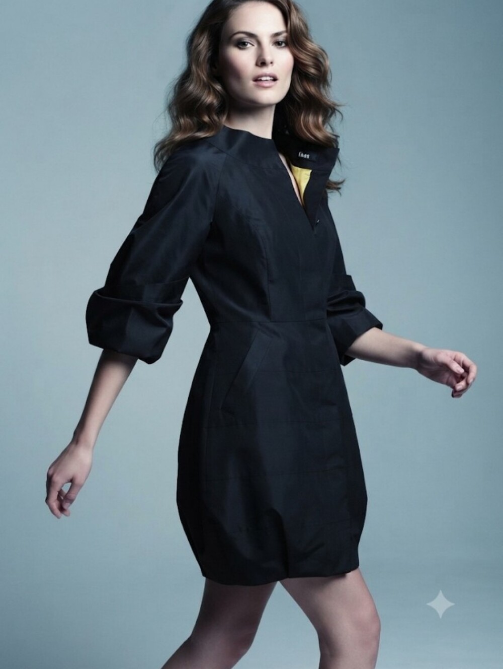 Black Women's Tailored Blazer Dress - Structured Short Sleeves